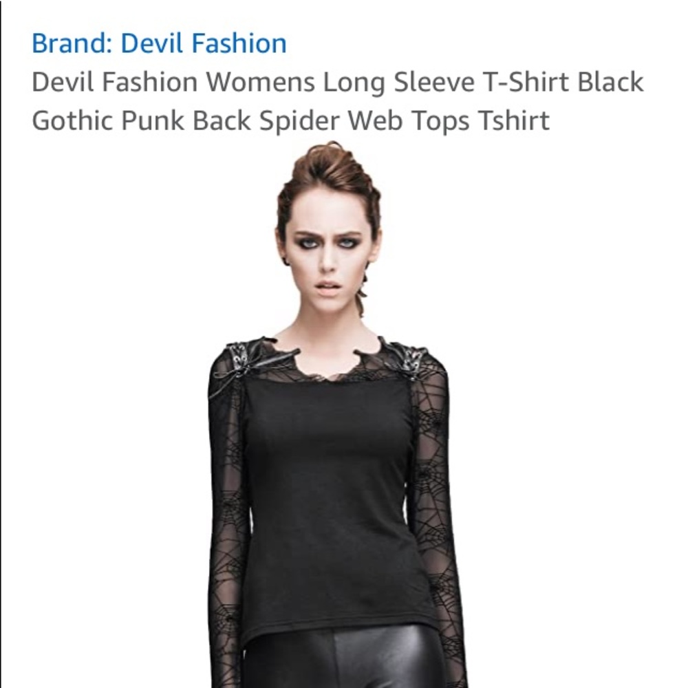 Goth web L/S shirt nwot Devil Fashion uk